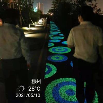 公园城市园林绿道网红自发光材料夜光跑道施工荧光路面