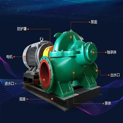 河北亿石6SH-9单级离心泵150S50A清水泵双吸泵泵壳转子轴承组件